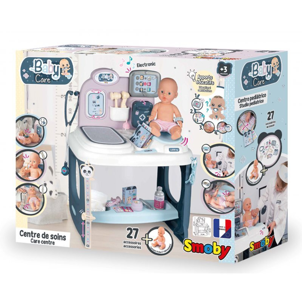 набор доктора Smoby Baby Care - Медицинский Центр, уход за пупсом + Кукла 240300
