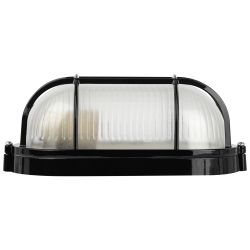 Светильник ЭРА НБП 04-60-002 Акватермо алюминий/стекло решетка IP54 E27 max 60Вт 212х105 черный
