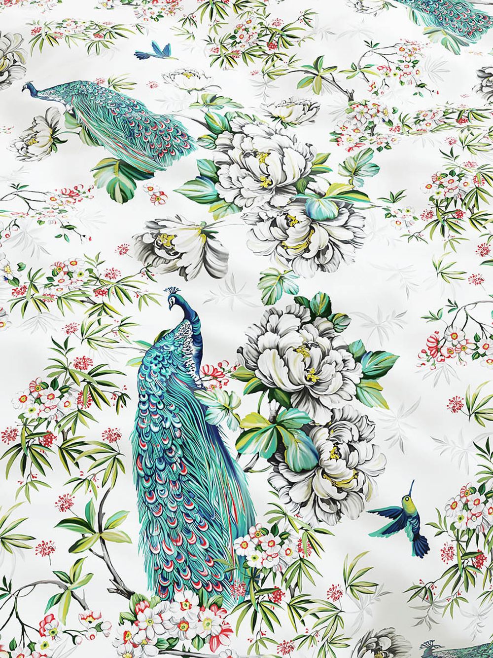 Постельное белье Сказка "Павлины" семейное Наволочка 50х70 см 2 шт Простынь 240х215 см Пододеяльник 145х215 см(2шт) , поплин