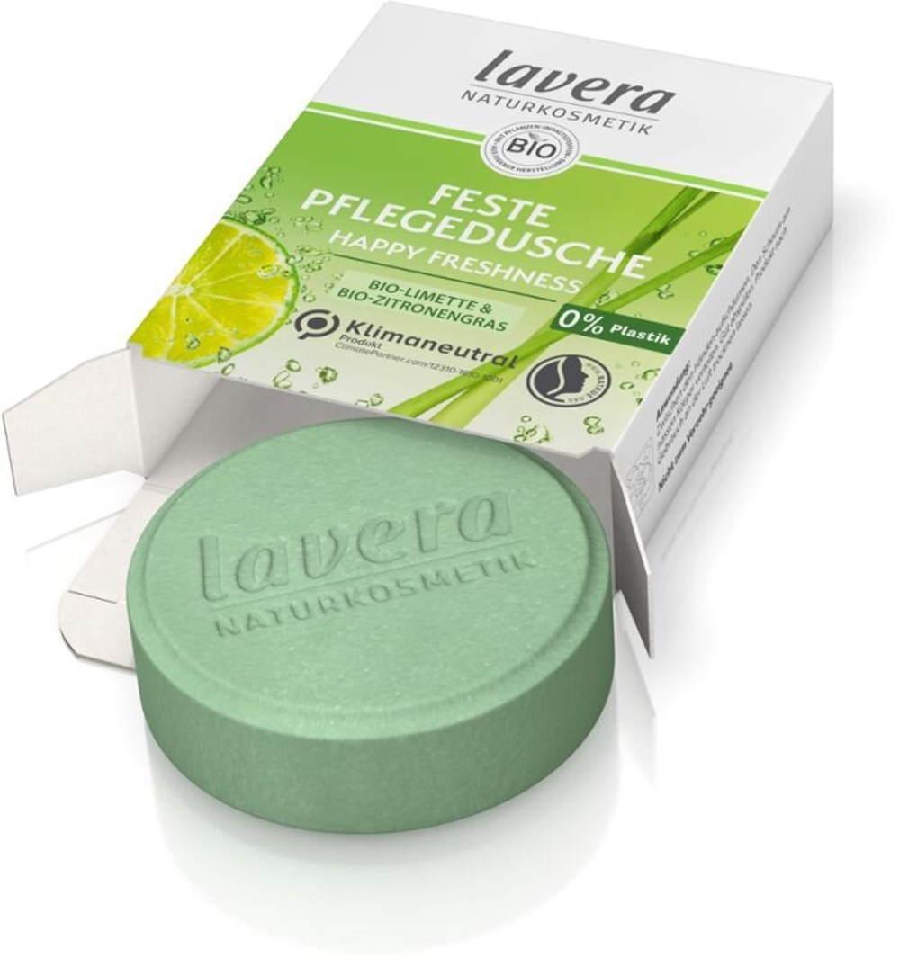 Твердый гель для душа Lavera Happy Freshness, 50 гр
