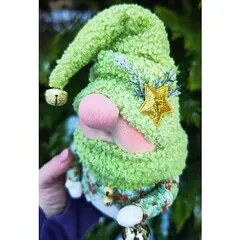Игрушка ручной работы «Гном в зеленом колпаке» / 18см Игрушка ручной работы «Гном в зеленом колпаке» / 18см