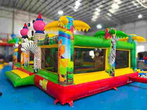 Коммерческий надувной батут «Зверята на радуге», без горки, 7*5*2,8 м