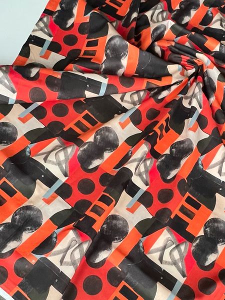 АРТ АБСТРАКЦИЯ, ОРАНЖЕВО-ЧЕРНЫЙ - 100% ХЛОПОК 3