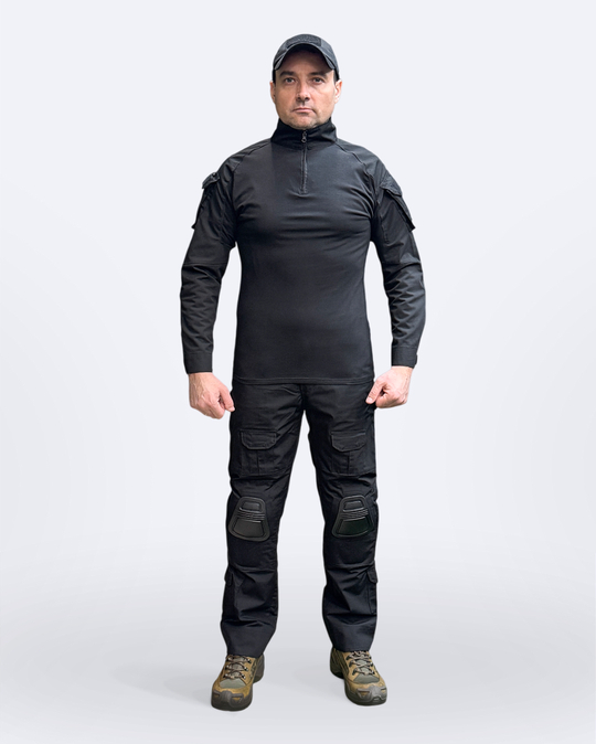 Костюм тактический с наколенниками G2, Черный