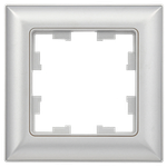 BRITE Рамка 1-местная РУ-1-Бр алюминий/алюминий IEK