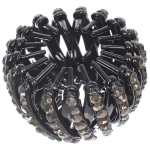 Заколка - автомат пластиковая «KLEVER», цвет черный со стразами, 7*14см (в пакете с подвесом)