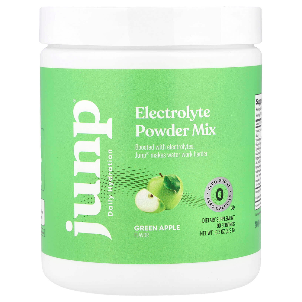 JUNP Hydration, Порошковая смесь электролитов, зеленое яблоко, 378 г (13,3 унции)
