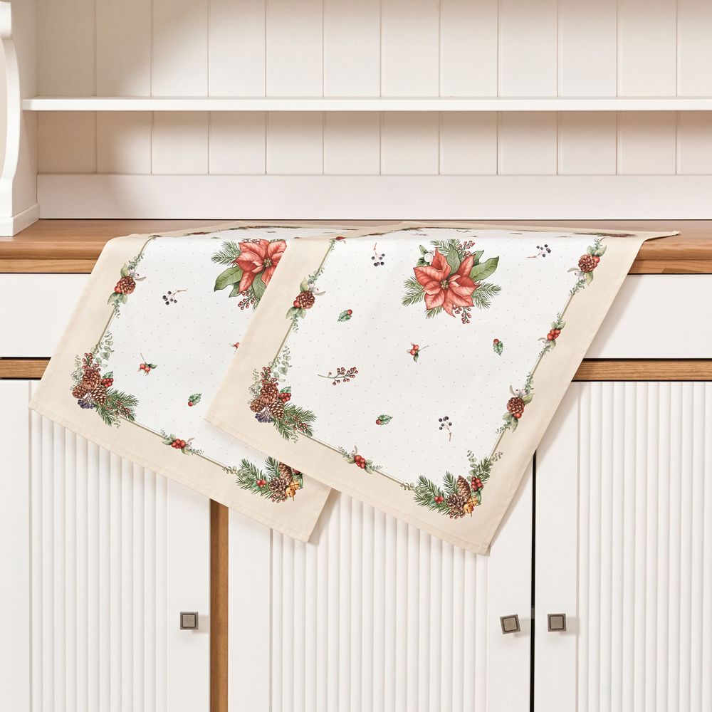 НАБОР ПОЛОТЕНЕЦ ИЗ 2ШТ"CELEBRATION",40Х60СМ, 100% ХЛОПОК,БЕЖЕВЫЙ,ТВИЛ