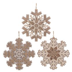 GAEM Украшение новогоднее "Снежинка", L15 W0,5 H16 см, 3в.