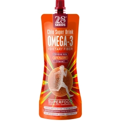 Напиток ЧИА ОМЕГА-3 «Апельсин + Гранат» 250 мл 28SEEDS — вид спереди упаковки