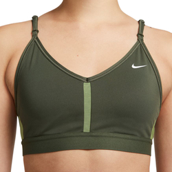 ТОП теннисный Nike Indy Bra V-Neck - cargo khaki/alligator/cargo khaki/white