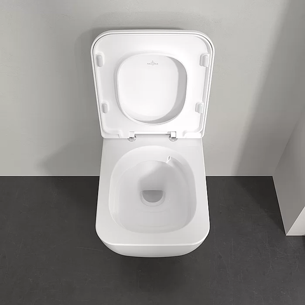 Унитаз подвесной Villeroy&Boch Skyla 4682CL01 альпийский белый, с крышкой микролифт, безободковый, слив-торнадо