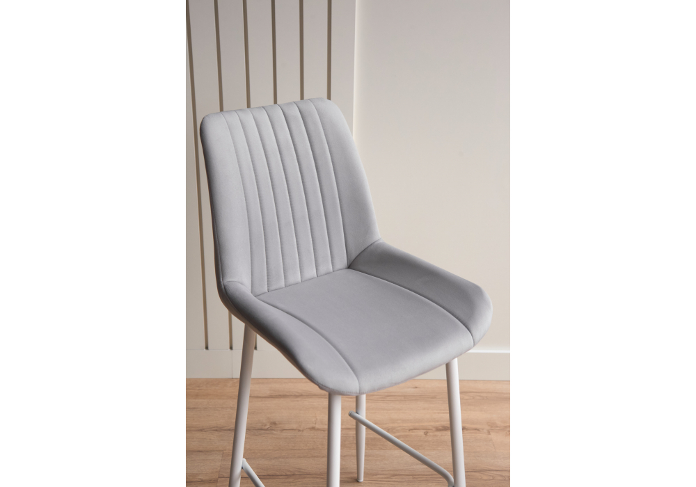 Барный стул Woodville Седа 360 светло-серый (zd 960), белый np, ножки белые