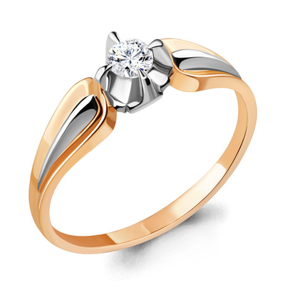 963772к Кольцо из Золота с бриллиантом из коллекции "Mirror"