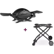 Портативный газовый гриль Weber Q 2200 с тележкой, 1 горелка, чёрный