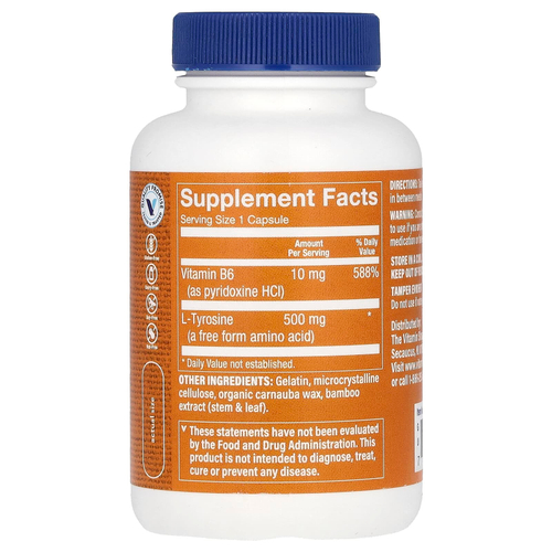 The Vitamin Shoppe, L-тирозин, 500 мг, 100 капсул