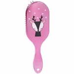 Расческа массажная зеркальная «Animals», лисички, микс 4 цвета, 7,5*23 см (блистер Ultramarine)