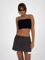 Черный кроп топ укороченный под пиджак