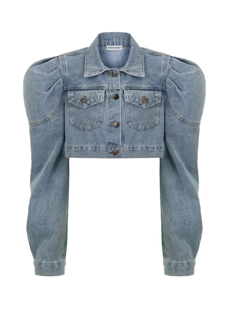 Куртка джинсовая рукав фонарик denim, голубой