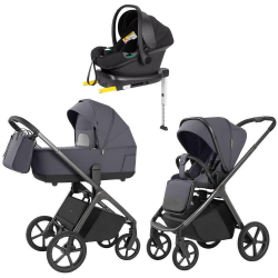 Коляска Carrello Vector 2025 CRL-6551 Nova Black Line с базой Isofix 3 в 1 Ultimate Grey