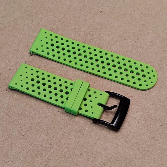 Силиконовый дышащий ремешок Suunto 24 mm для 9 / 9 Baro / 7 / D5 / Spartan Sport быстросъемный (Athletic 1) короткий (Лайм)