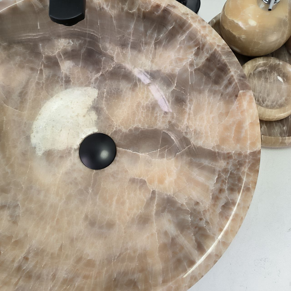 Раковина из оникса Bowl Grey TinLip BO-62968 45*45*17 42