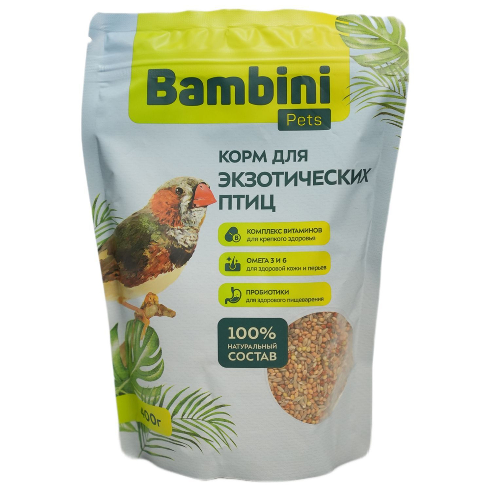 Корм Bambini Pets для экзотических птиц, 400 г