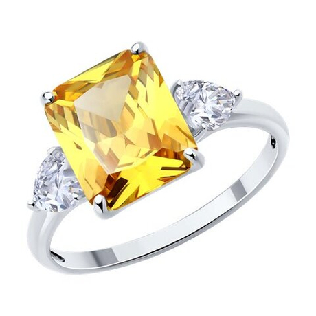 Кольцо из серебра с фианитами