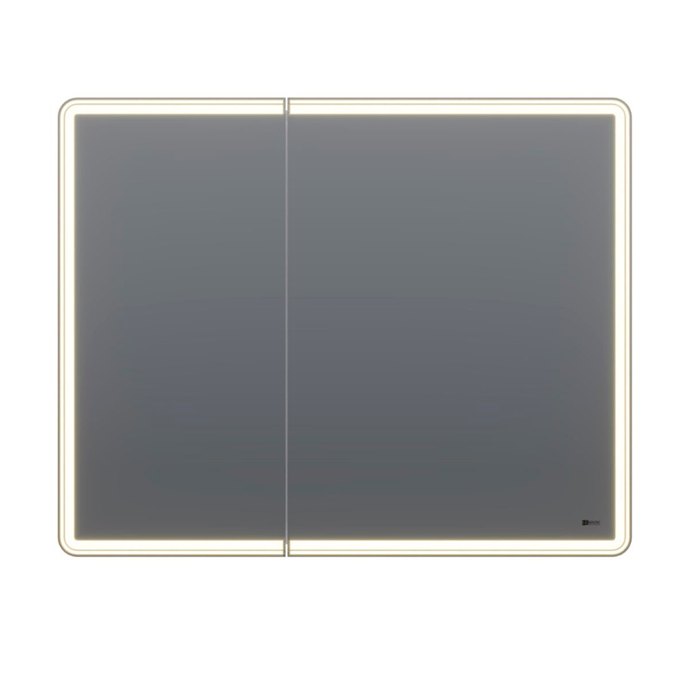 Шкаф зеркальный Lemark ELEMENT 100х80 см 2-х дверный, с подсветкой, с розеткой, цвет корпуса: белый