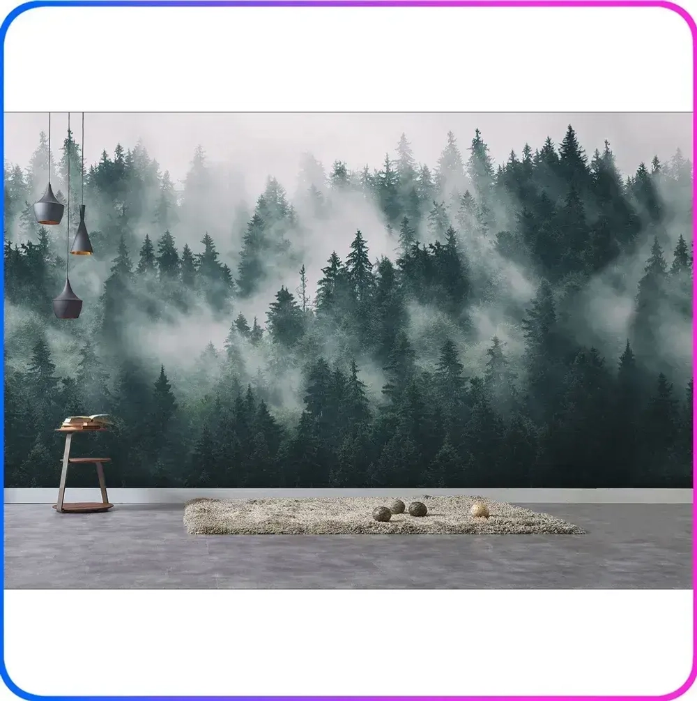 Фотообои 3d на стену флизелиновые Туманный лес 500х270 см Luxury Walls AM13105