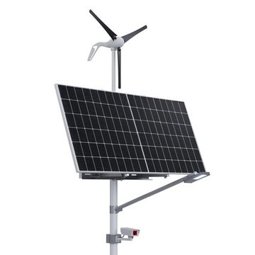 Автономная система видеонаблюдения с освещением на опоре (солнечная панель 585 Вт + ветрогенератор 400 Вт), фото №975684584