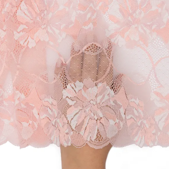 Кружево эластичное персиково-розовое 22 см, Китай