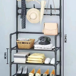 Вешалка напольная, четыре полки 154х30х60 черная