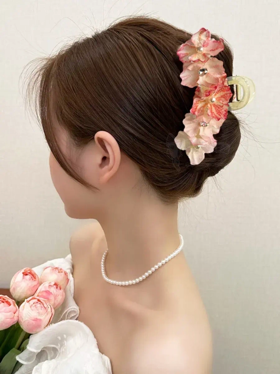 Заколка крабик краб для волос женский детский цветы