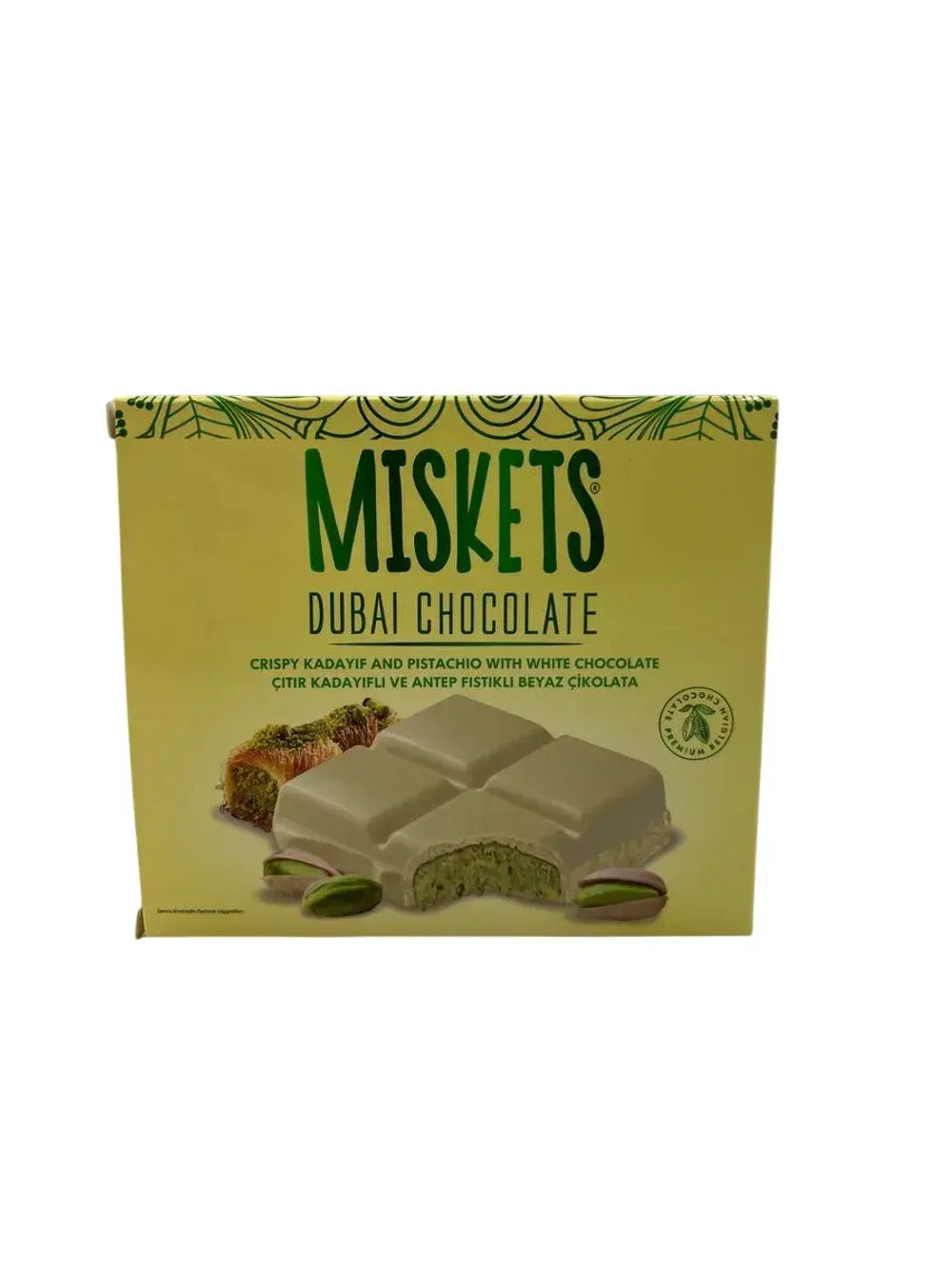 Белый дубайский шоколад фисташковый хрустящий Кадаиф (100гр)