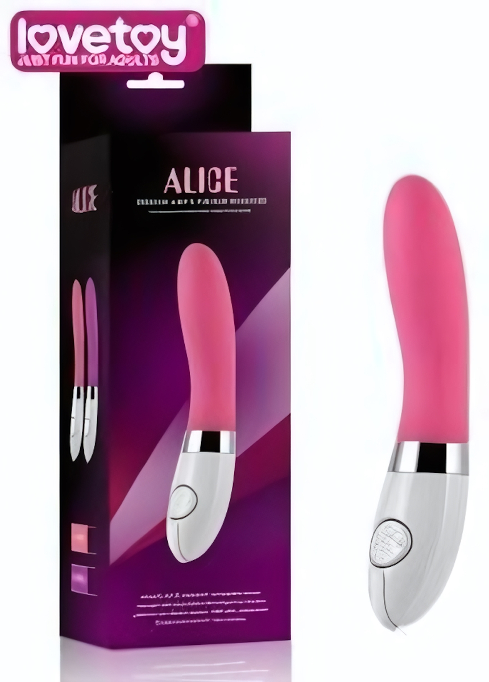 Гладкий розовый вибратор Alice - 17,4 см. (Цвет: розовый)