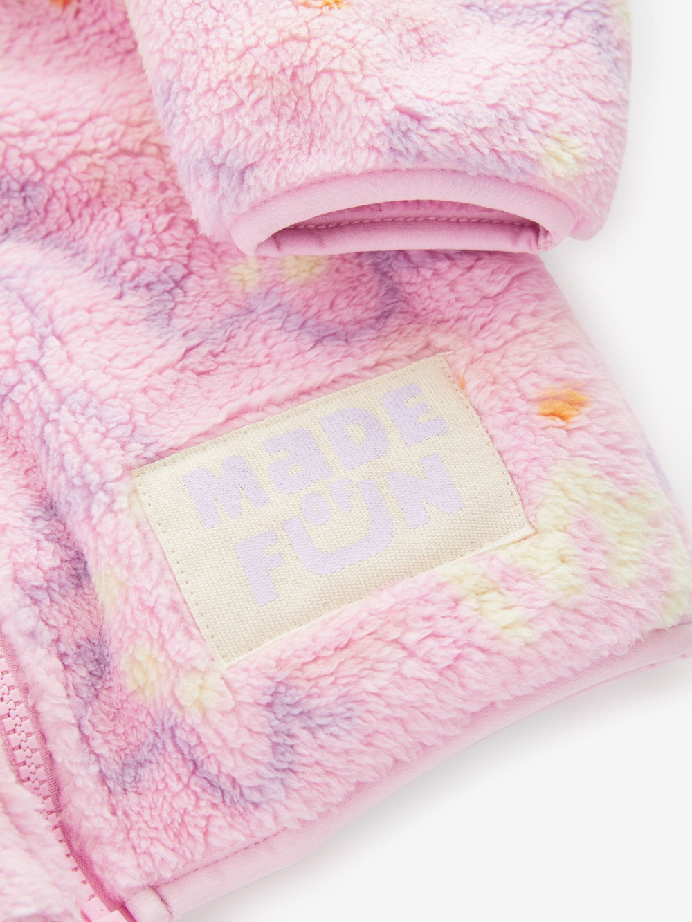 Куртка флисовая с капюшоном на молнии для девочки Next 921-411, Розовый