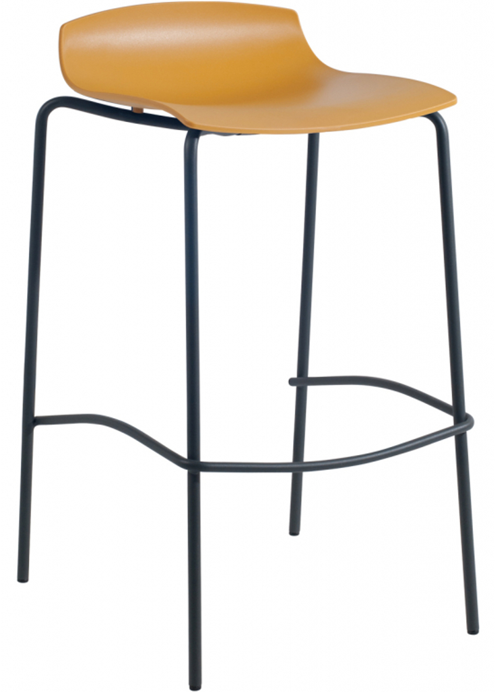 Табурет пластиковый барный Papatya X-Treme BSS Pro, антрацит,  темно-желтый