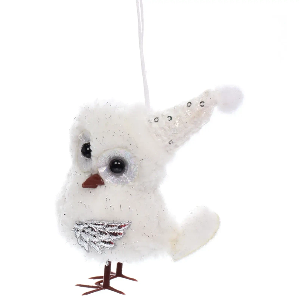 Ёлочная подвеска «Изящная сова» 10 см, Белый (микс дизайнов)