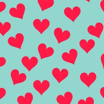 Розовые сердечки на голубом