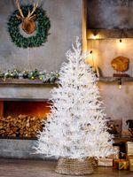 Искусственная белая елка с гирляндой встроенной «Normandia» Нормандия (коралловые ветки) от 2,1 м до 2,4 м