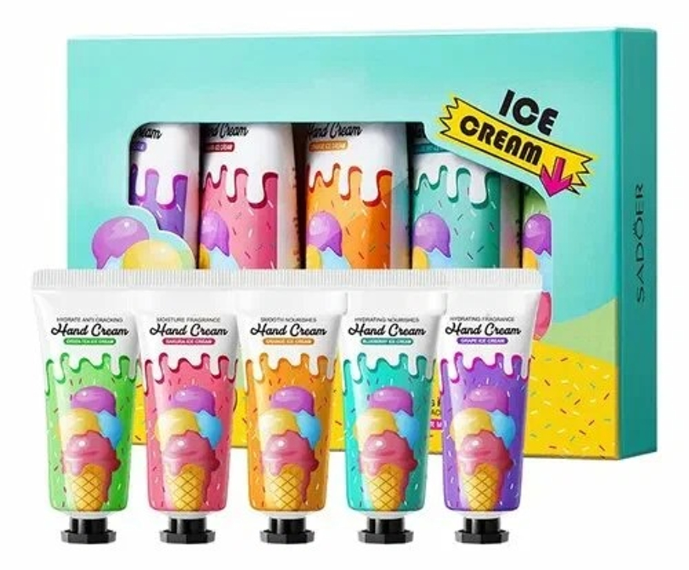 Набор парфюмированных кремов для рук SADOER Ice Cream 5x20 гр