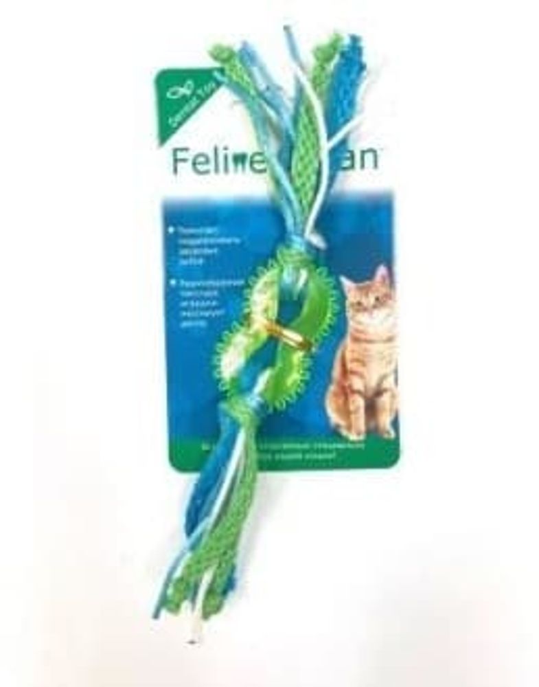 Feline Clean игрушка для кошек Dental Колечко прорезыватель с лентами, резина WB23540 Feline Clean игрушка для кошек Dental Колечко прорезыватель с лентами, резина WB23540