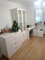 Стол письменный с ящиками Дуб Табачный/Чёрный Графит, МАРКЕ, 120х60х75,5 см