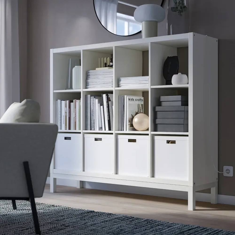 Стеллаж - IKEA KALLAX, 147х39х129 см, белый, КАЛЛАКС ИКЕА