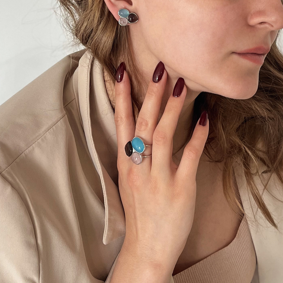 Серьги Possebon Azul, Q.Rose, Obs Fume A0292.20.7.11 S