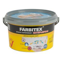Краска интерьерная FARBITEX белая база А 3 кг