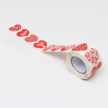 Наклейки в рулоне "Love", 3,8 х 3,8 см, 500 шт