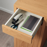 Письменный стол с ящиками - IKEA MICKE, 105х50 см, имитация дуба/черный, МИККЕ ИКЕА