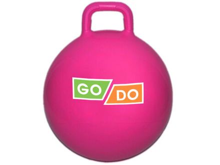 Мяч-прыгун с ручкой. Диаметр 45 см. Цвет: малиновый: 4-D45-МА